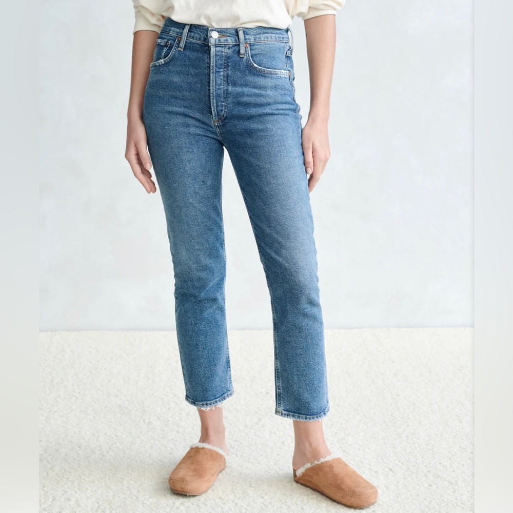 AGOLDE Riley Crop Jean (Color Silence, Size 27)